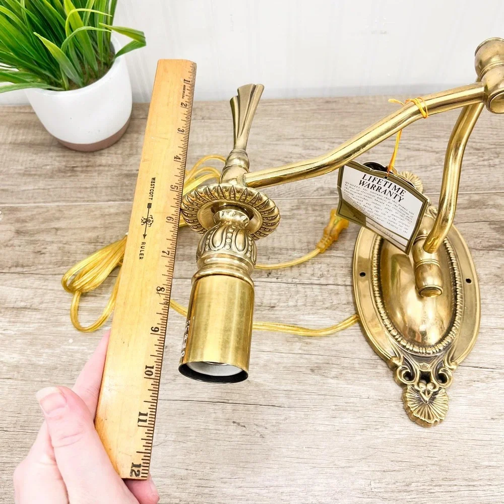 Brass Victorian Wall Light: Gold Swing Arm Lighting